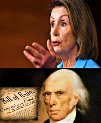 pelosi spilling BS contrary of bill of rights Meme Template