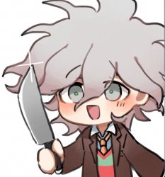Chibi Nagito with a knife Meme Template