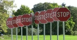 Stop signs line-up Meme Template