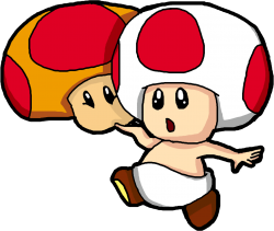 baby Toad with Mega Mushroom Meme Template