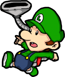 baby Luigi with Vacuum Meme Template