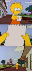Lisa Looks At Note Then At Train Pulling Away Meme Template