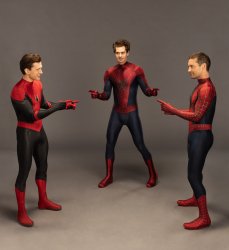 Spidermen pointing at each other Meme Template