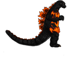 Showa burning Godzilla Meme Template