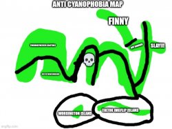 anti Cyanophobia map Meme Template