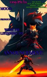 Kings.little.fox's announcement template (art by Spartan.Yoroi) Meme Template