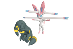 Sylveon T-Posing over Umbreon Meme Template