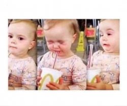 Baby drinking reaction Meme Template