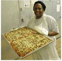 CAFETERIA LADY AND SCHOOL PIZZA Meme Template