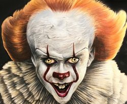 Drawing - Skarsgard as Pennywise from 'It' Meme Template