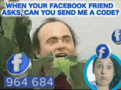 When your Facebook friend asks can you send me a code meme Meme Template