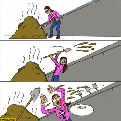 Feminist throwing shit Meme Template