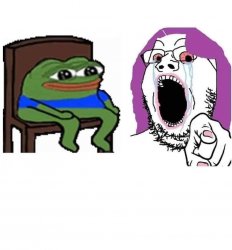 Pepe screaming liberal Meme Template