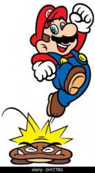Mario jumping on goomva Meme Template