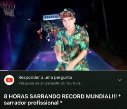 8 HORAS SARRANDO RECORD MUNDIAL!!! *sarrador profissional* Meme Template