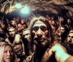 Neanderthal selfie Meme Template