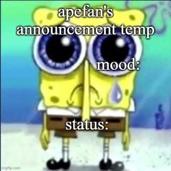 apefans announcement temp Meme Template