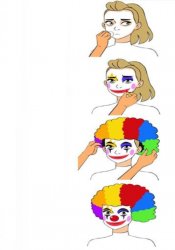 Clown applying makeup (female version) Meme Template