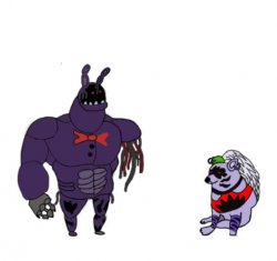 Withered Bonnie vs Shattered Roxy Meme Template