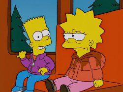Bart And Lisa On The Bus Lisa Wet Jacket Meme Template