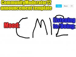 CommunityModerator12 announcement template Meme Template