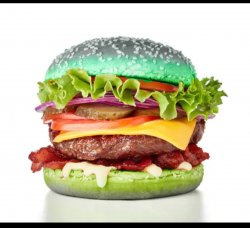Green bun burger Meme Template