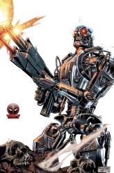 Terminator with big gun with transparency Meme Template