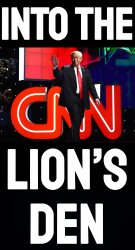 Donald Trump into the lion’s den Meme Template