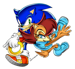 Sonic the Hedgehog with Hold Ring & Sally Acorn Meme Template