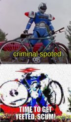 power rangers YEET THE BIKE! Meme Template