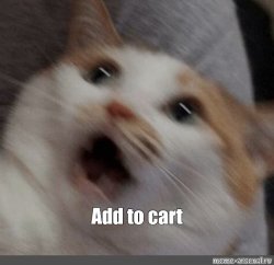 add to cart cat Meme Template