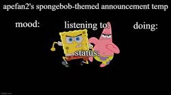 ApeFan2's spongebob temp Meme Template