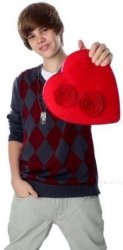 Justin Beiber holding heart box teenager Meme Template
