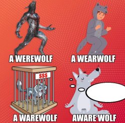 Aware wolf Meme Template