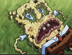 Spongebob's Crusty Ass on the Ground Meme Template