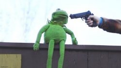 man shooting kermit Meme Template