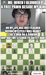 Surviving a lost chess game Meme Template