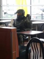 master chief at mcdonald’s Meme Template