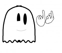 Flipped off ghost Meme Template