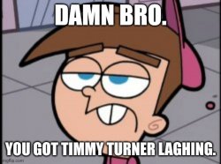 Damn bro you got Timmy Turner laghing. Meme Template