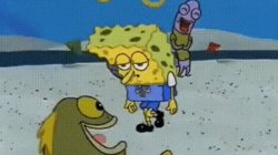 Sad Walking Spongebob Meme Template