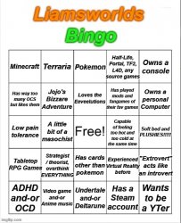 Liamsworlds Bingo Meme Template