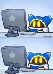 Magolor looking at computer Meme Template