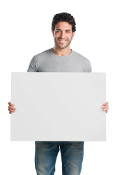 Guy With Blank Sign Transparent Background Meme Template