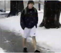 Person wearing shorts when its cold outside Meme Template