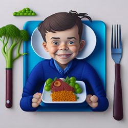 boy with vegan plate Meme Template
