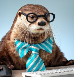 Sea Otter on a computer Meme Template
