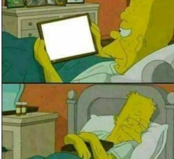 Grandpa simpson looks at tablet one last time Meme Template