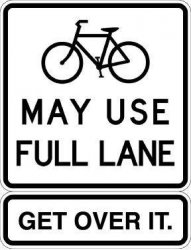 Bicycles may use full lane Meme Template