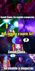 Zenoh Sama, he venido a negociar. Meme Template